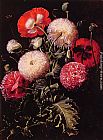 Johan Laurentz Jensen Still Life with Pink, Red and White Poppies painting
